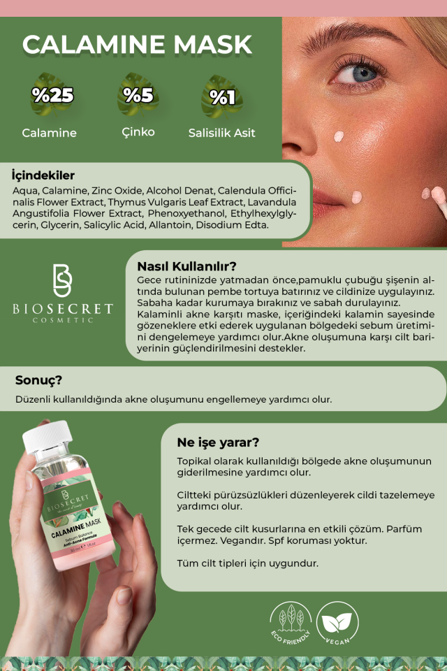 Bio25 Akne Karşıtı Maske Calamine Mask 30ml