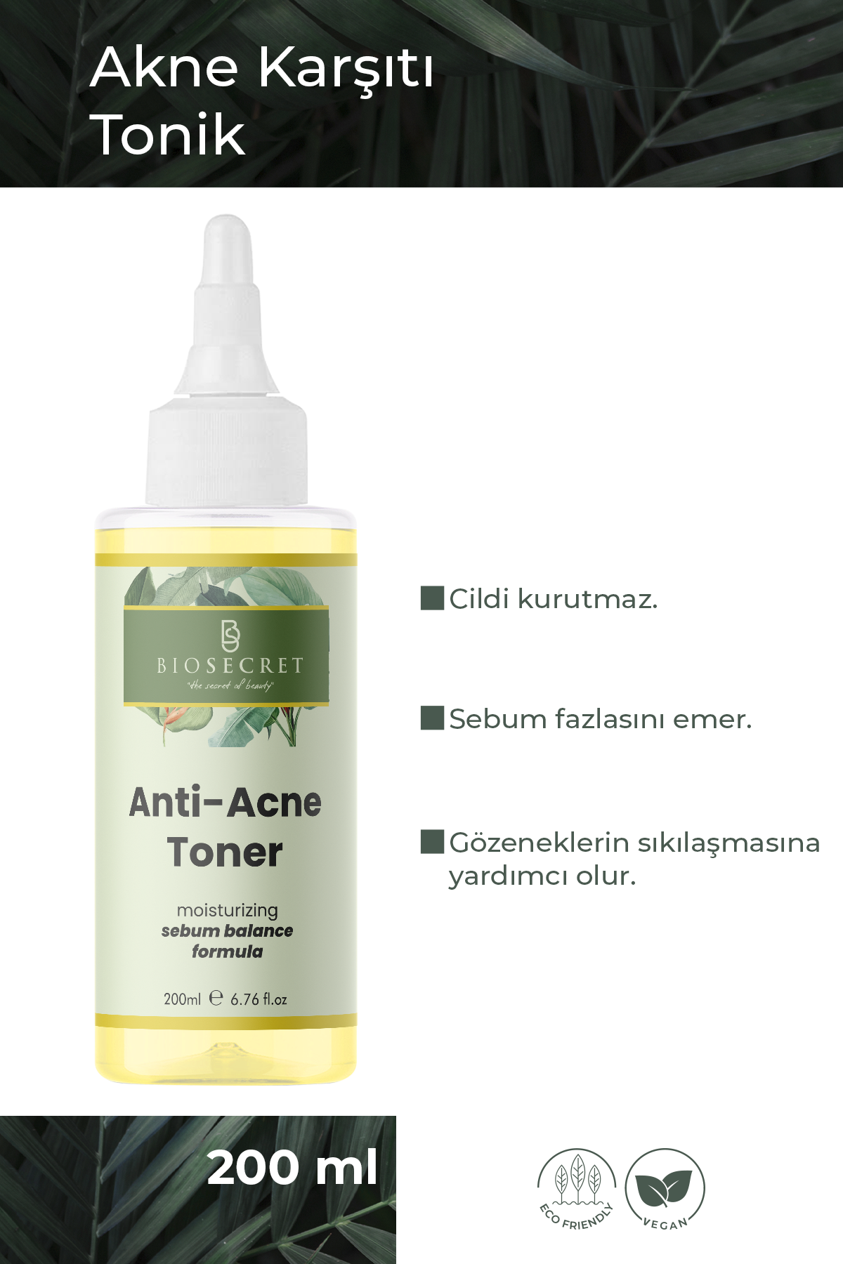 Bio40 Akne Karşıtı Sebum Kontrol Arındırıcı Tonik Anti Acne Toner 150ml