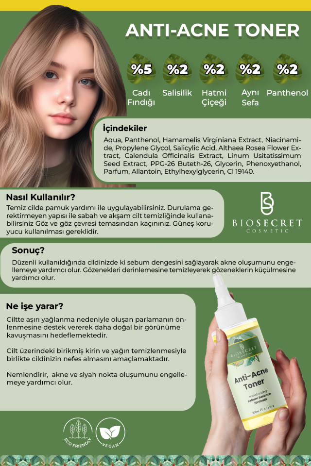 Bio40 Akne Karşıtı Sebum Kontrol Arındırıcı Tonik Anti Acne Toner 150ml