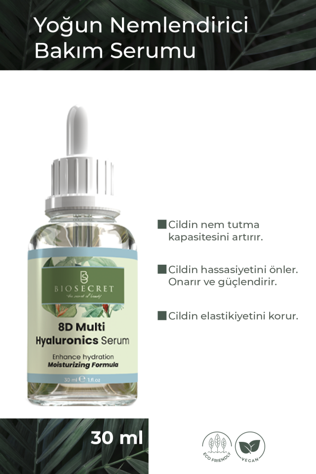 Bio30 Yoğun Nemlendirici Bakım Serumu 8d Hyaluronic Serum 30ml