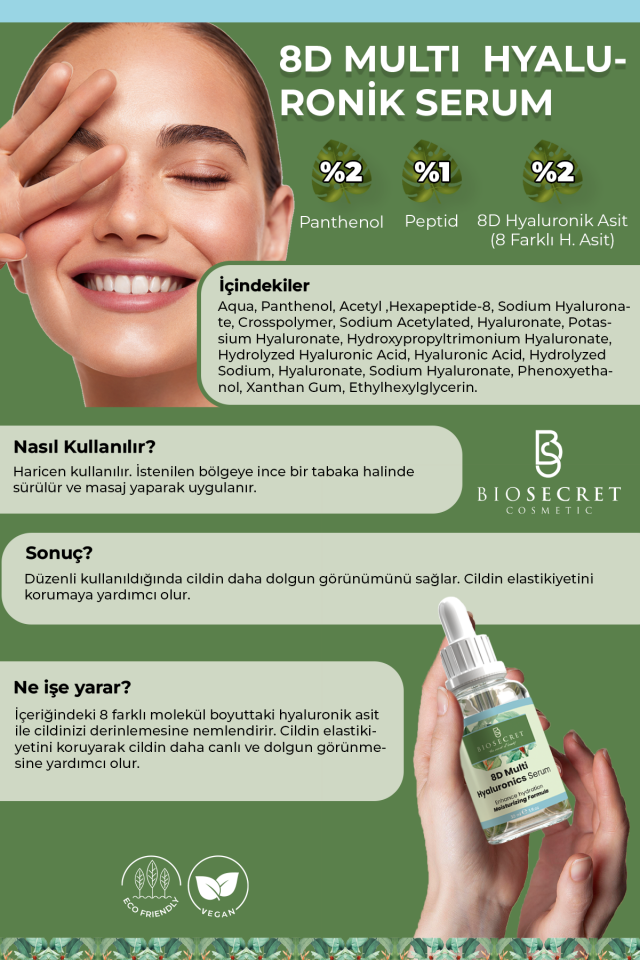Bio30 Yoğun Nemlendirici Bakım Serumu 8d Hyaluronic Serum 30ml