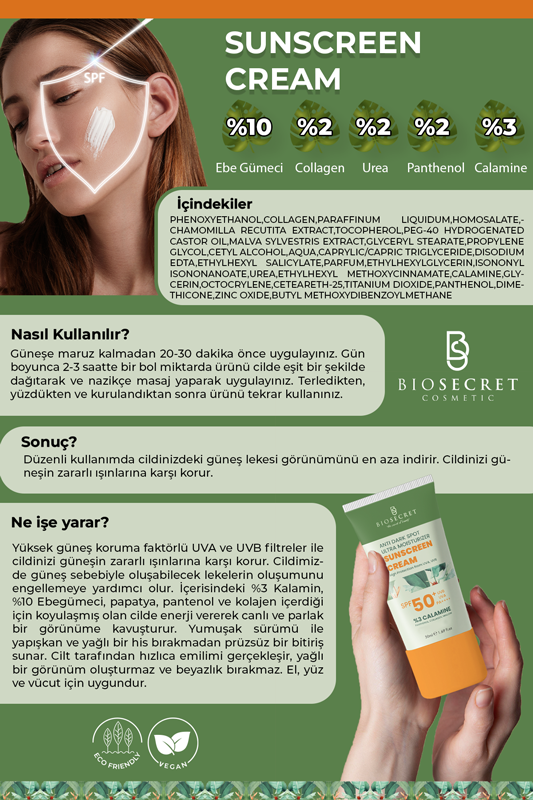 Bio45 Güneş Kremi 50 Spf Sunscreen Cream 50ml