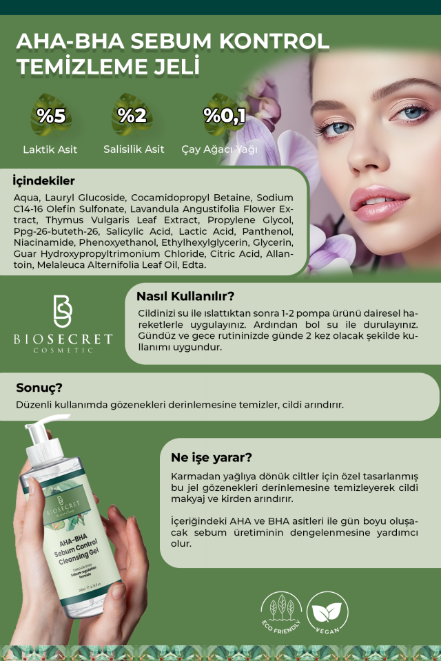 Bio26 Aha-Bha Sebum Denge Temizleme Jeli 200ml