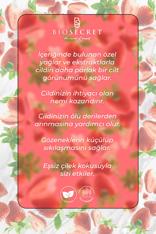 Bio62 Body Scrub Çilekli 300g