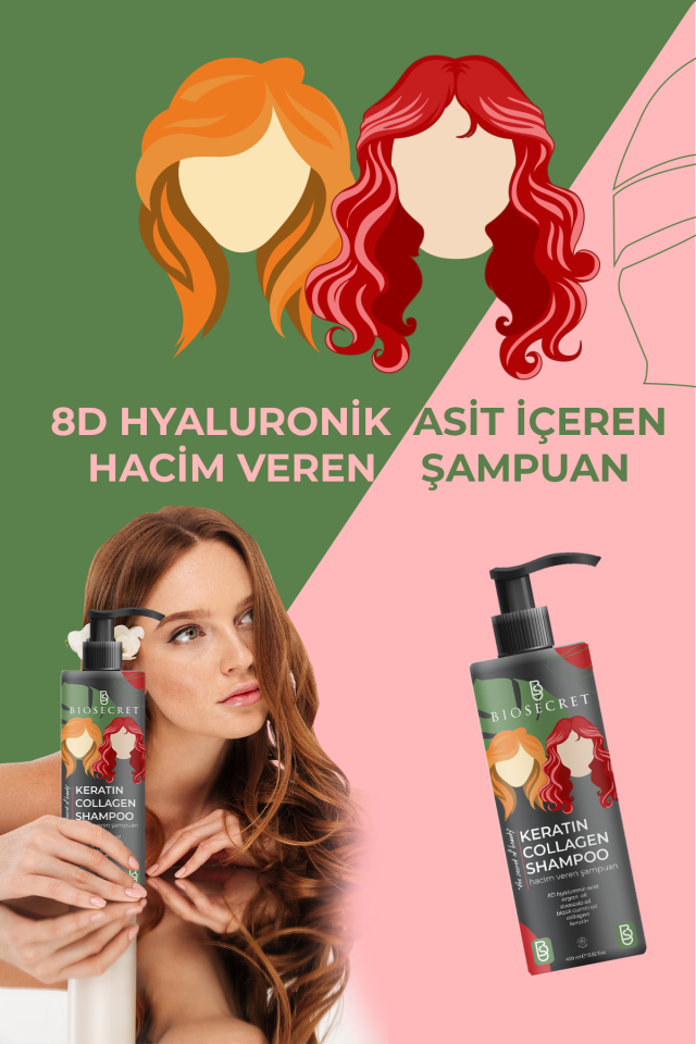 Bio60 Keratin Collagen Shampoo 400ml 8D HYALURONIK ASİT İÇEREN KERATIN-COLLAGEN ŞAMPUANI
