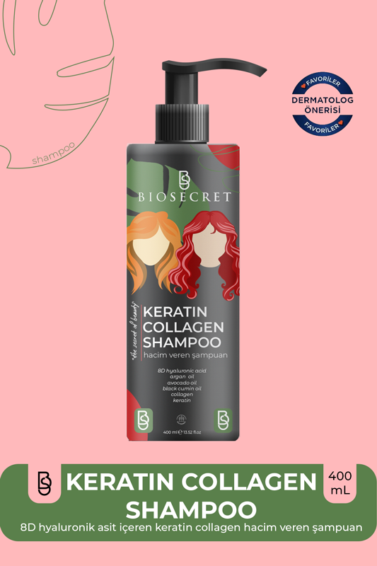 Bio60 Keratin Collagen Shampoo 400ml 8D HYALURONIK ASİT İÇEREN KERATIN-COLLAGEN ŞAMPUANI
