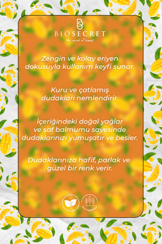 Bio87 The Balm Shea Butter Dudak Balmı (MANGO) 10ml