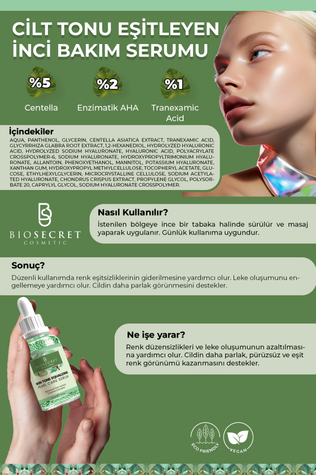 Bio100 Cilt Tonunu Eşitleyen İnci Bakım Serumu 30ml