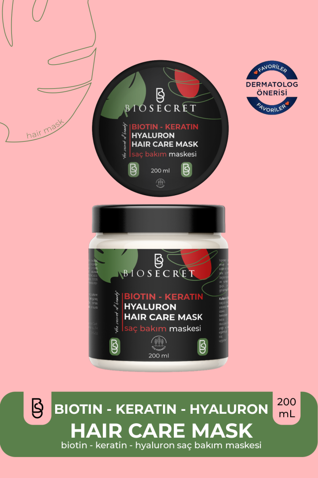 Bio80 Saç Bakım Maskesi Biotin-Keratin-Hyaluron Hair Care Mask 200ml