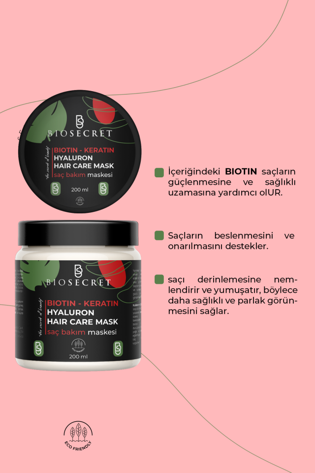 Bio80 Saç Bakım Maskesi Biotin-Keratin-Hyaluron Hair Care Mask 200ml