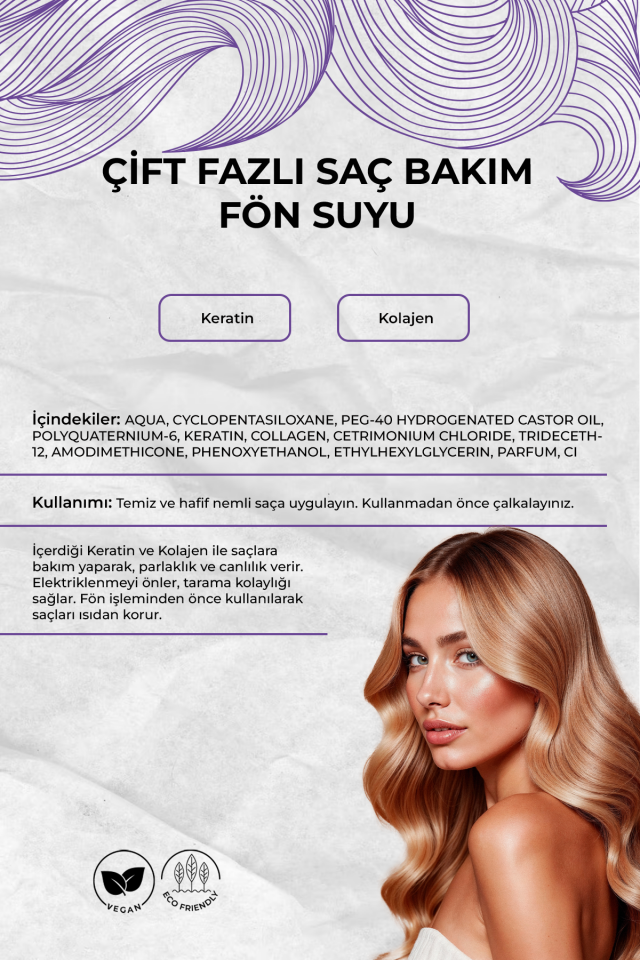 Bio81 Çift Fazlı Saç Bakım Fön Suyu (Keratın-Collagen) 200ml