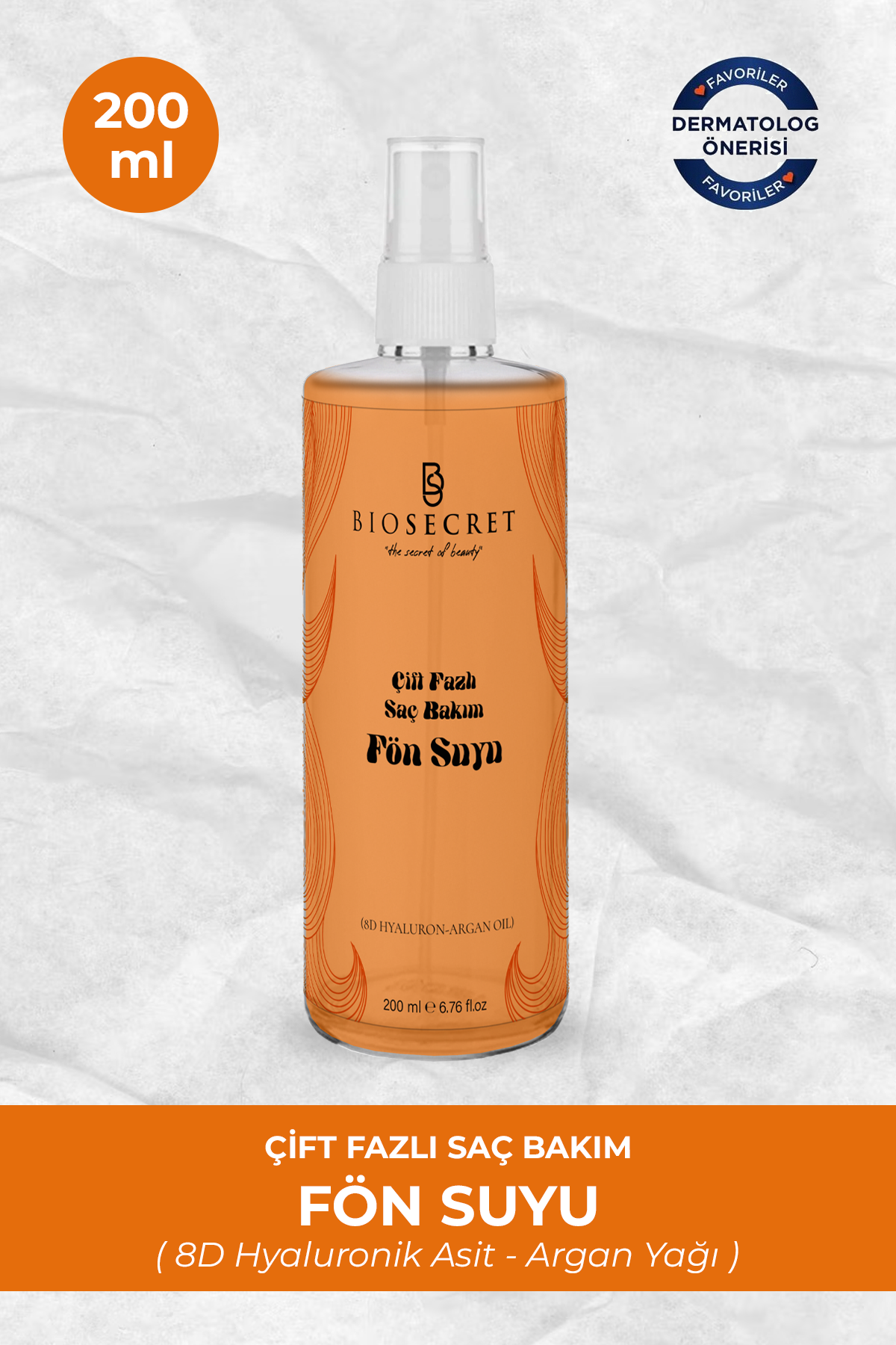 Bio82 Çift Fazlı Saç Bakım Fön Suyu (8d Hyaluron-Argan Oil) 200ml