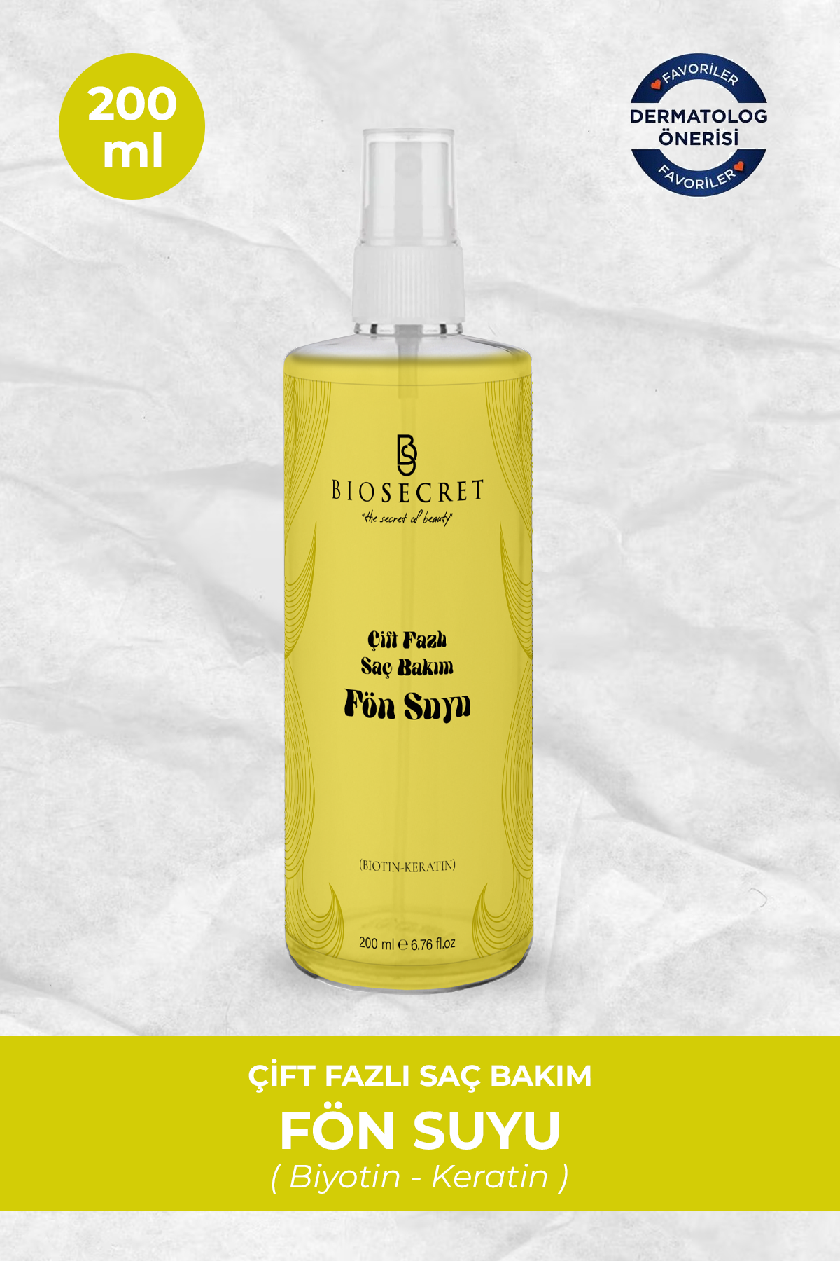 Bio83 Çift Fazlı Saç Bakım Fön Suyu (Biotın-Keratin) 200ml