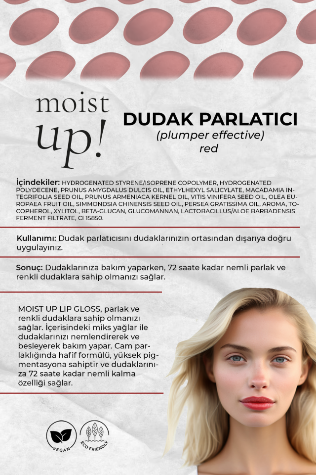 Bio102 Moist Up Lip Gloss Red 4ml