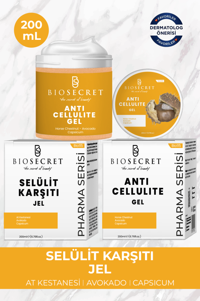 Bio115 Selülit Karşıtı Sıkılaştırıcı ve Çatlak Gidermeye Yardımcı Jel Anti Cellulite Gel 200ml