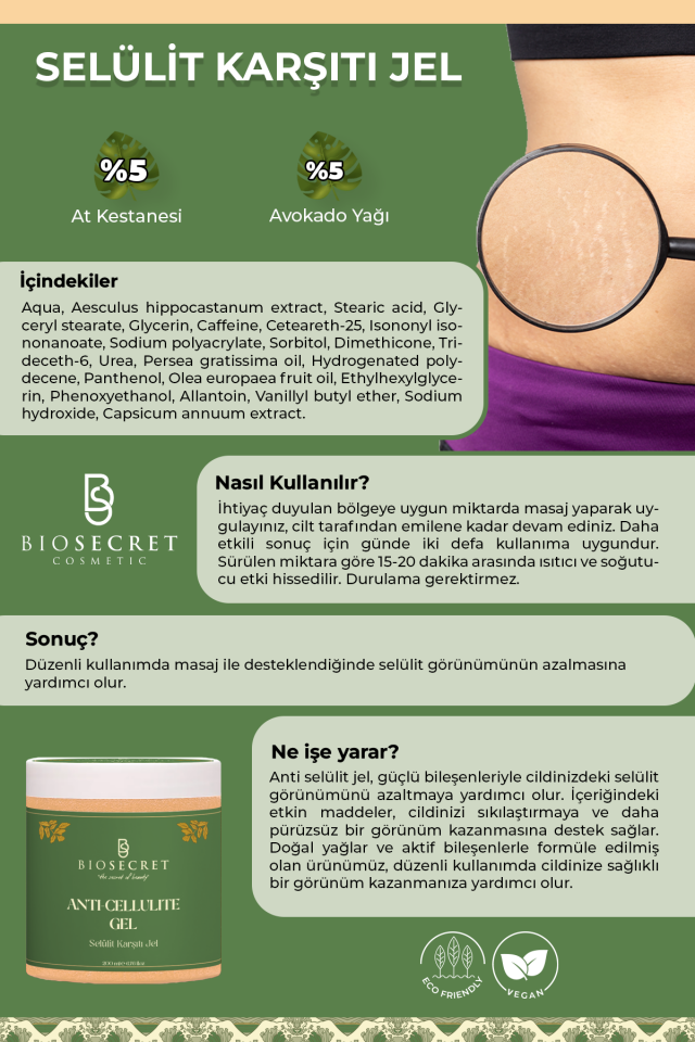 Bio115 Selülit Karşıtı Sıkılaştırıcı ve Çatlak Gidermeye Yardımcı Jel Anti Cellulite Gel 200ml