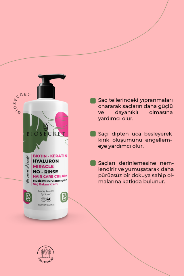 Bio116 Durulanmayan Saç Şekillendirici Krem BIOTIN-KERATIN-HYALURON  200ml