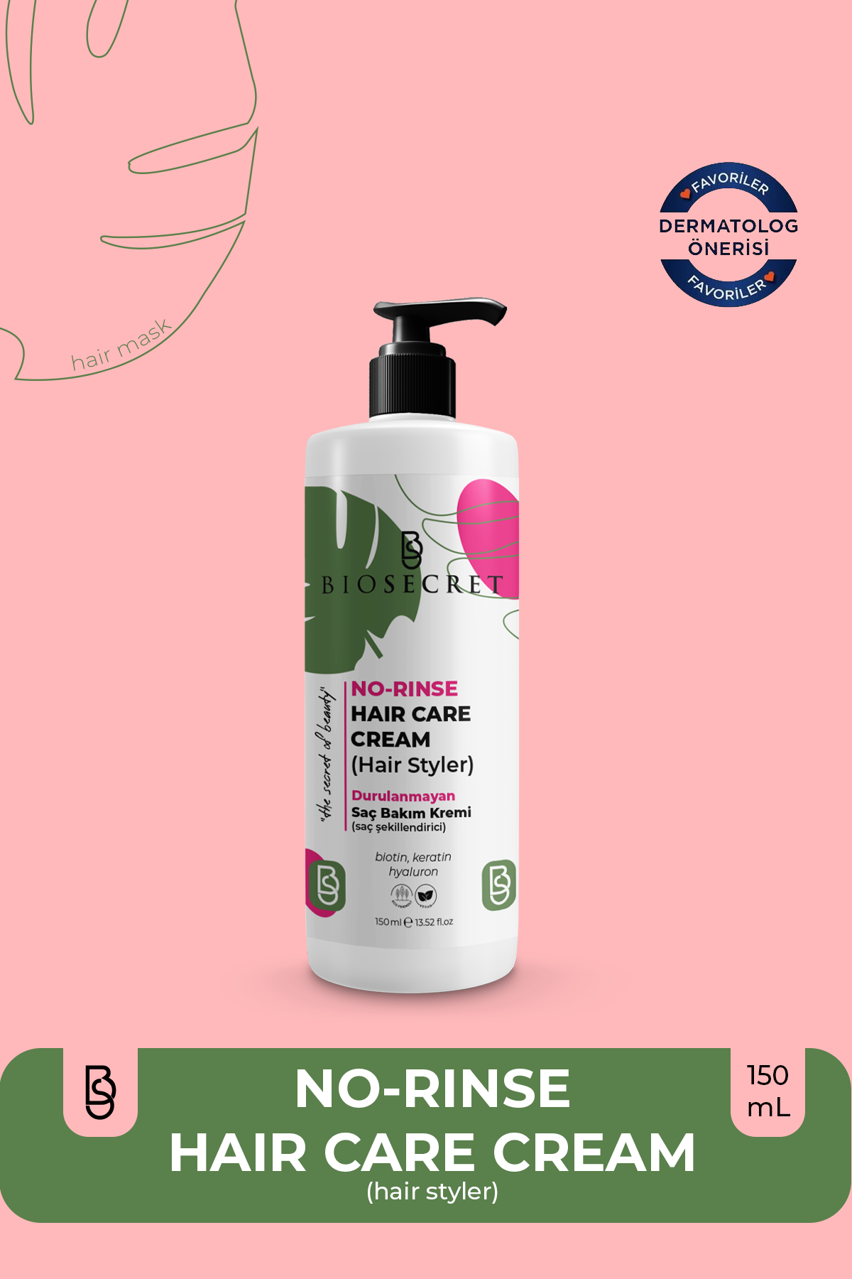 Bio123 Durulanmayan Saç Şekillendirici Kremi Hair Care Cream 150ml
