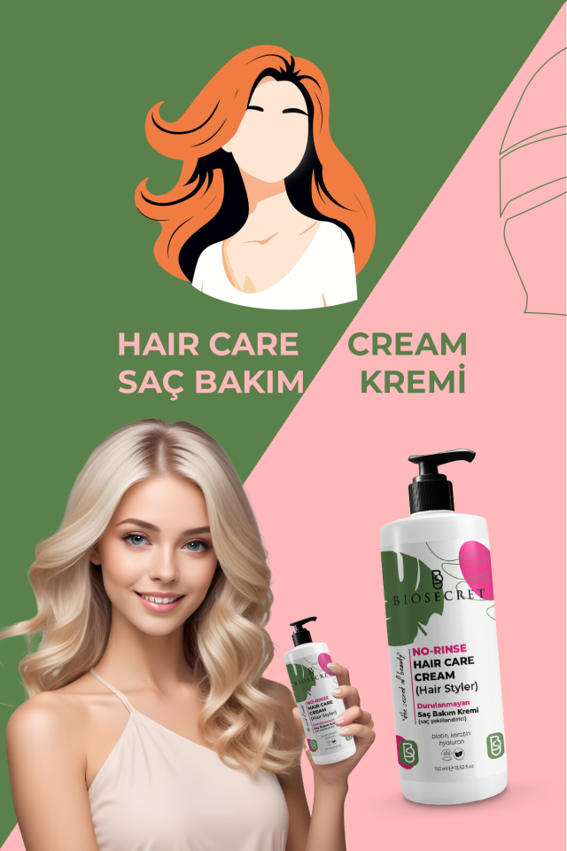 Bio123 Durulanmayan Saç Şekillendirici Kremi Hair Care Cream 150ml