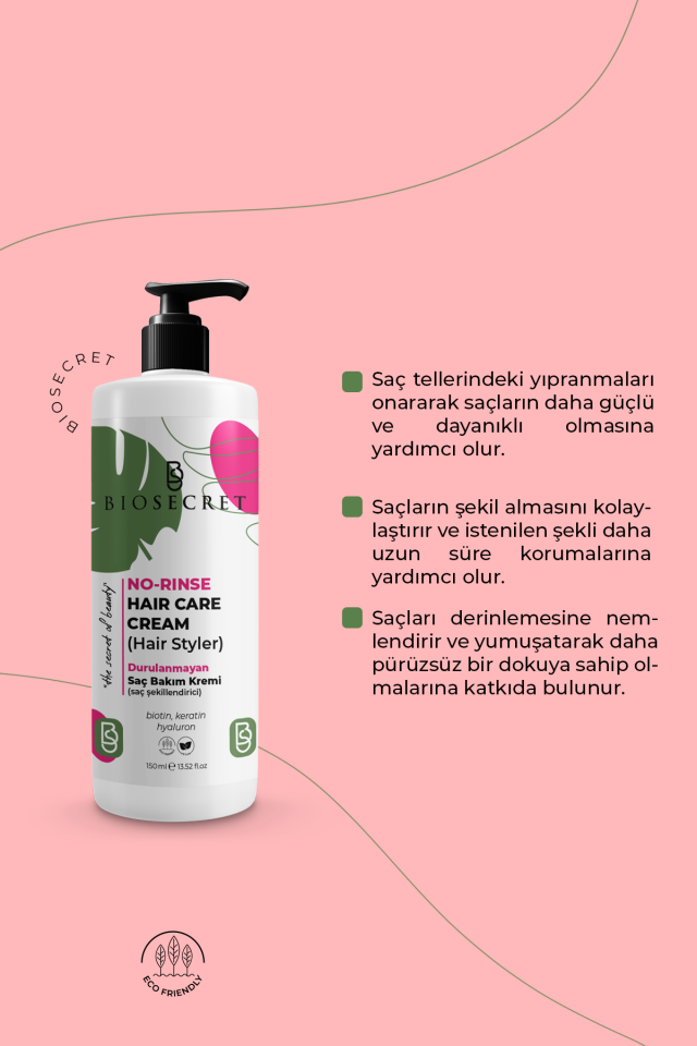 Bio123 Durulanmayan Saç Şekillendirici Kremi Hair Care Cream 150ml