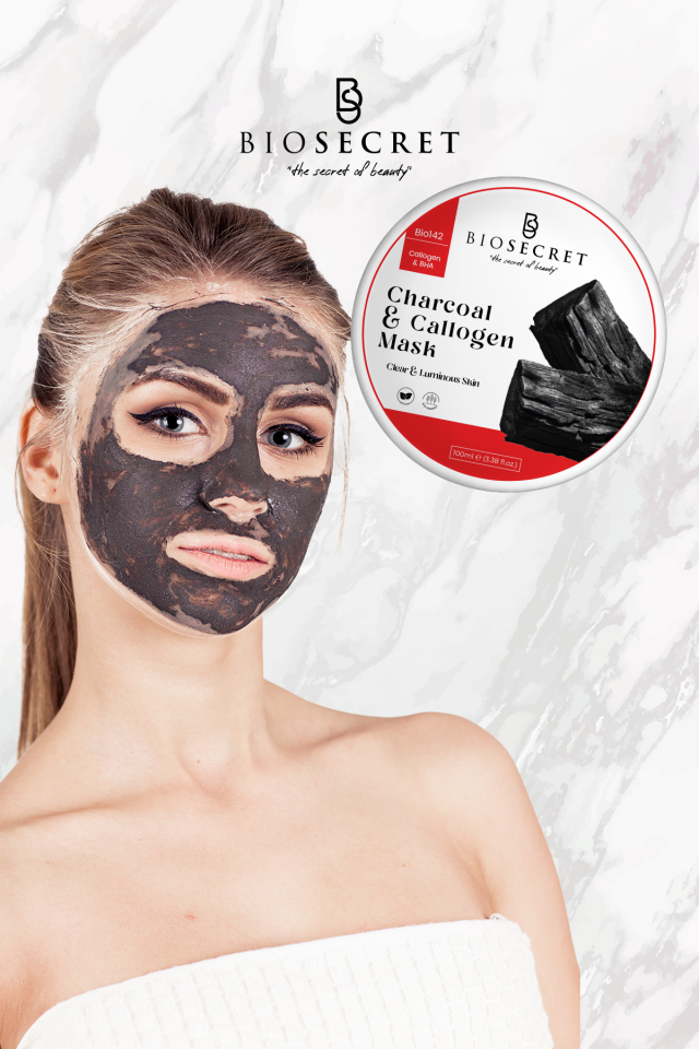 Bio142  Gözenek, Leke, Siyah Nokta Karşıtı Kömür Kolajen Maskesi Charcoal Collagen Mask 100ml