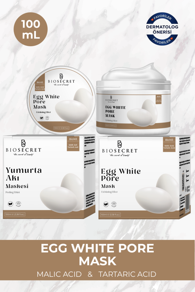 Bio143 Renk Tonu Leke Gözenek Karşıtı Yumurta Akı Maskesi Egg White Pore Mask 100ml