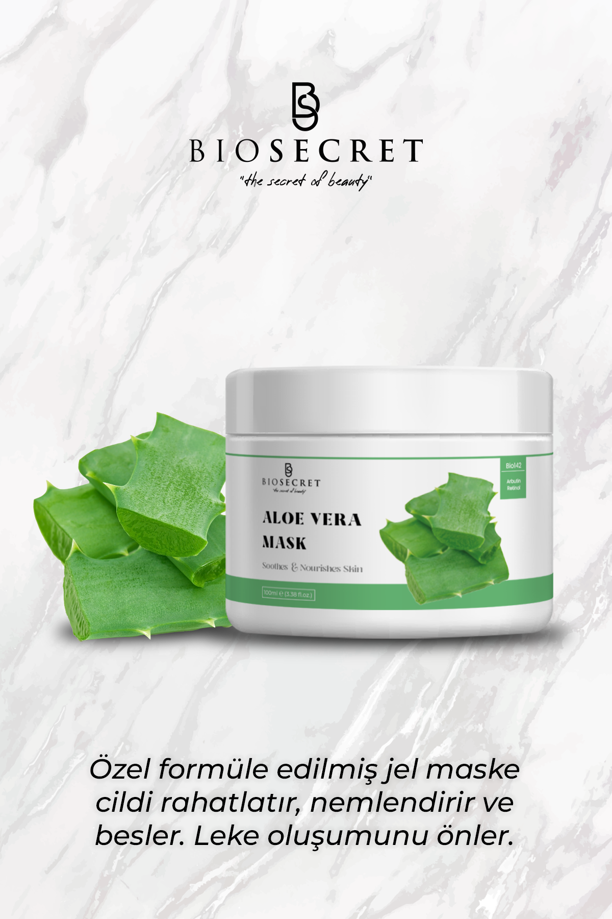 Bio144 Aloe Vera Gel Mask 100ml Leke Karşıtı Anti Gözenek Ton Eşitleyici Cilt Yenileyici