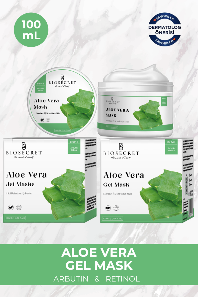 Bio144 Aloe Vera Gel Mask 100ml Leke Karşıtı Anti Gözenek Ton Eşitleyici Cilt Yenileyici