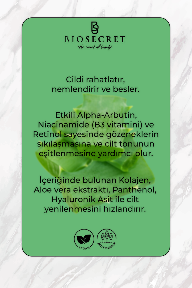 Bio144 Aloe Vera Gel Mask 100ml Leke Karşıtı Anti Gözenek Ton Eşitleyici Cilt Yenileyici