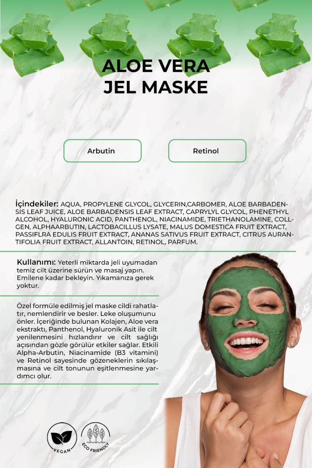 Bio144 Aloe Vera Gel Mask 100ml Leke Karşıtı Anti Gözenek Ton Eşitleyici Cilt Yenileyici